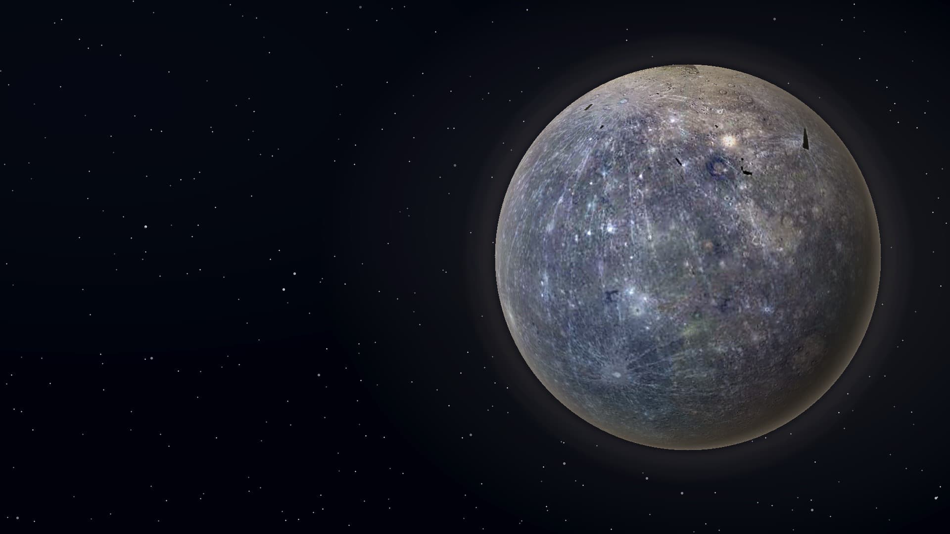 Generated Mercury hero still with cratered limb and terminator relief.